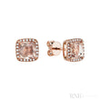 Morganite & Diamond Halo Stud Earrings-RNB Jewellery