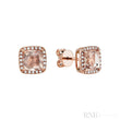 Morganite & Diamond Halo Stud Earrings