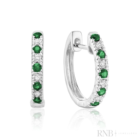 Precious Stone & Diamond Huggie Earrings