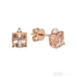 Cushion Cut Colored Stone & Diamond Stud Earrings