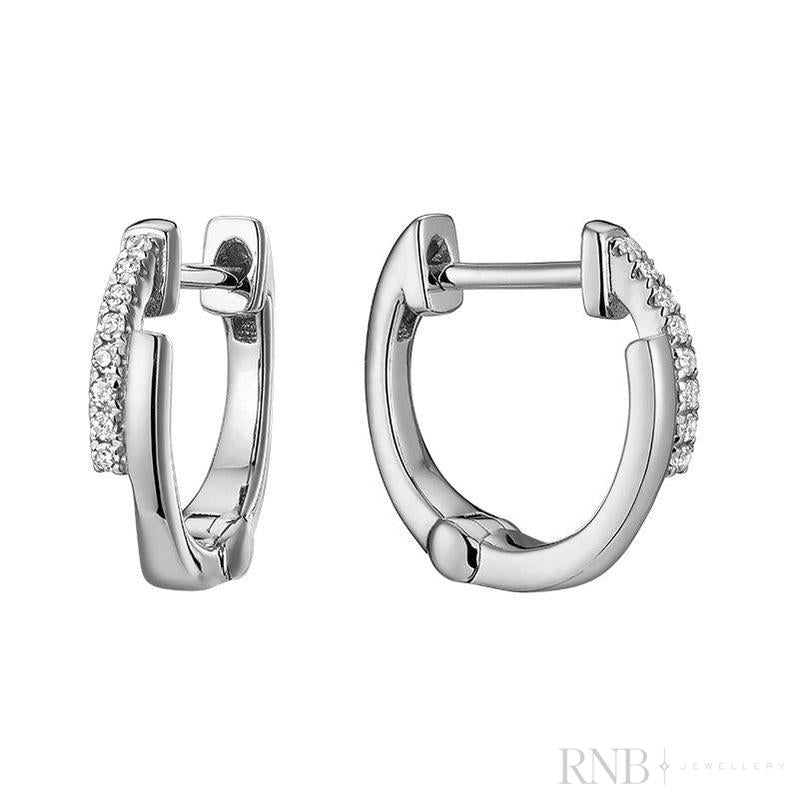 Symmetric Diamond Huggie Earrings