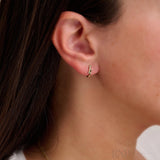 Symmetric Diamond Huggie Earrings