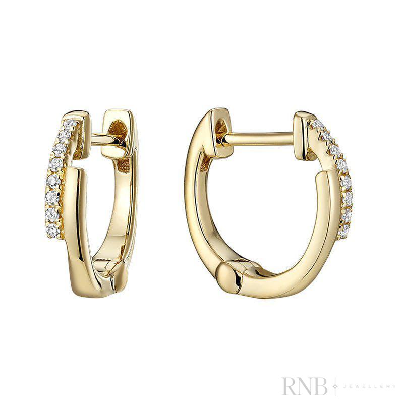 Symmetric Diamond Huggie Earrings