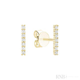 Diamond Bar Stud Earrings