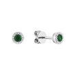Precious Stone & Halo Diamond Earring
