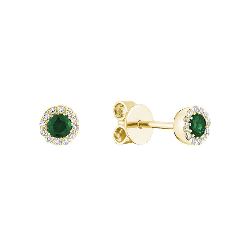 Precious Stone & Halo Diamond Earring