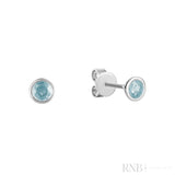 Bezel Set Precious Stone Stud Earrings