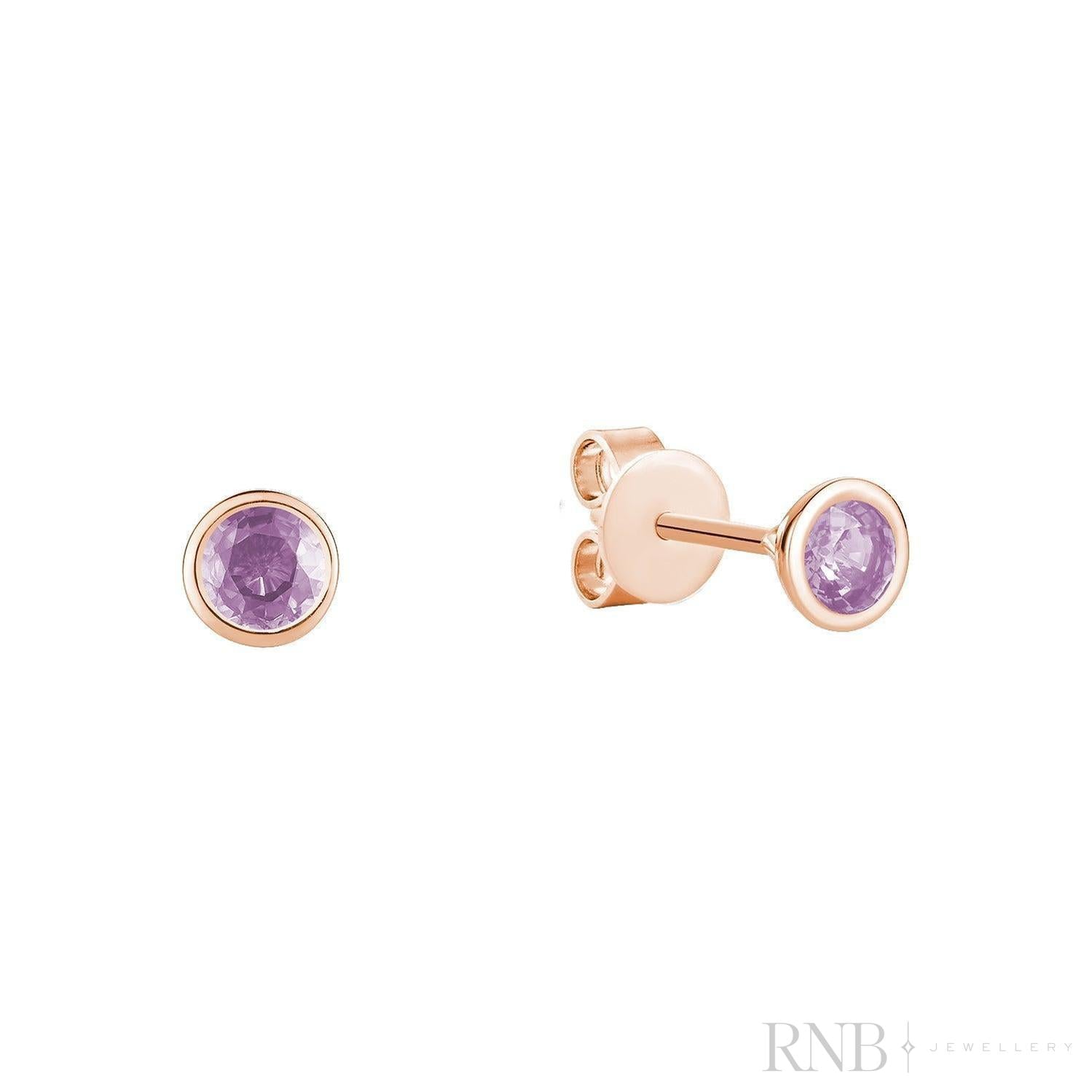 Bezel Set Precious Stone Stud Earrings