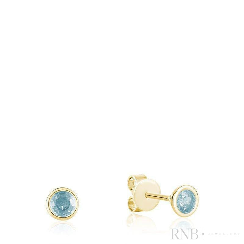 Bezel Set Precious Stone Stud Earrings