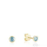 Bezel Set Precious Stone Stud Earrings