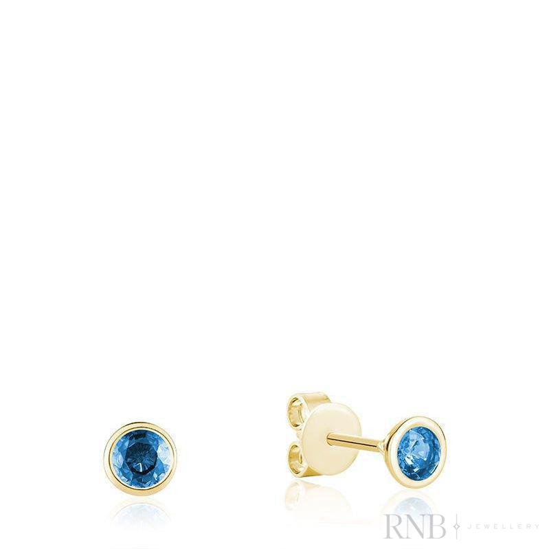 Bezel Set Precious Stone Stud Earrings