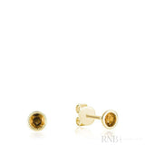 Bezel Set Precious Stone Stud Earrings