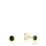 Bezel Set Precious Stone Stud Earrings