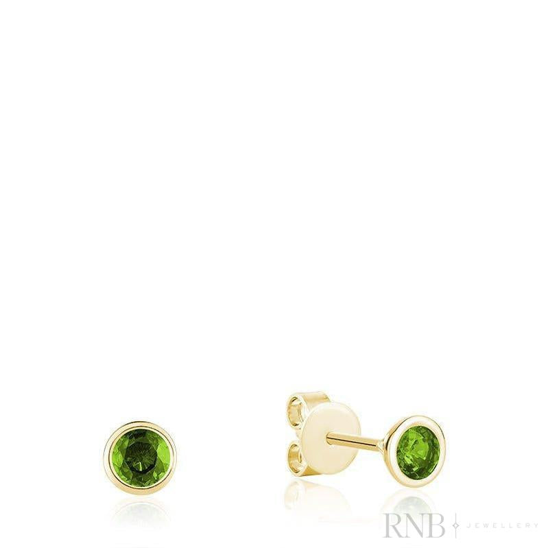 Bezel Set Precious Stone Stud Earrings