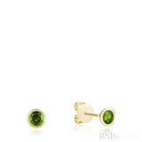 Bezel Set Precious Stone Stud Earrings