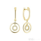 Double Circle Diamond Dangle Earrings