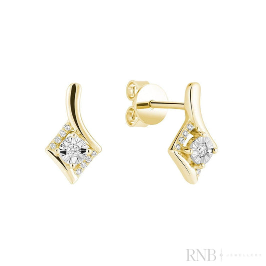 Illusion Setting Diamond Stud Earrings