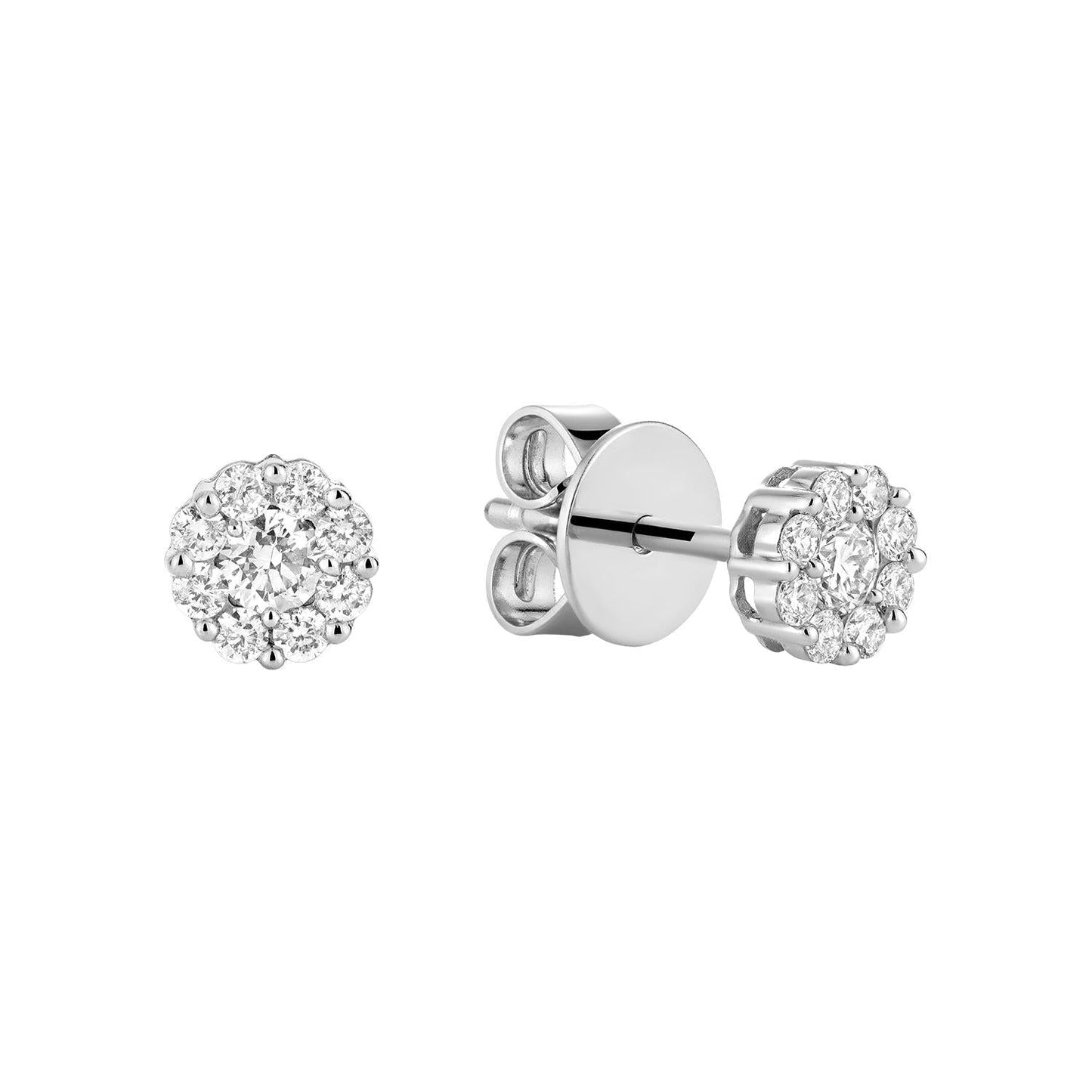 Cluster Diamond Stud Earrings