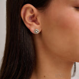 Halo Cushion illusion Diamond Earrings