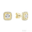 Halo Cushion illusion Diamond Earrings