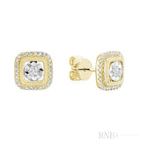 Halo Cushion illusion Diamond Earrings