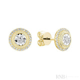 Halo Round Shape illusion Diamond Earrings