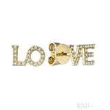 "LOVE" DIamond Stud Earrings-RNB Jewellery