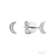 Diamond Moon Stud Earrings