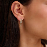 Diamond Paper-Clip Dangle Earrings