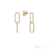 Diamond Paper-Clip Dangle Earrings