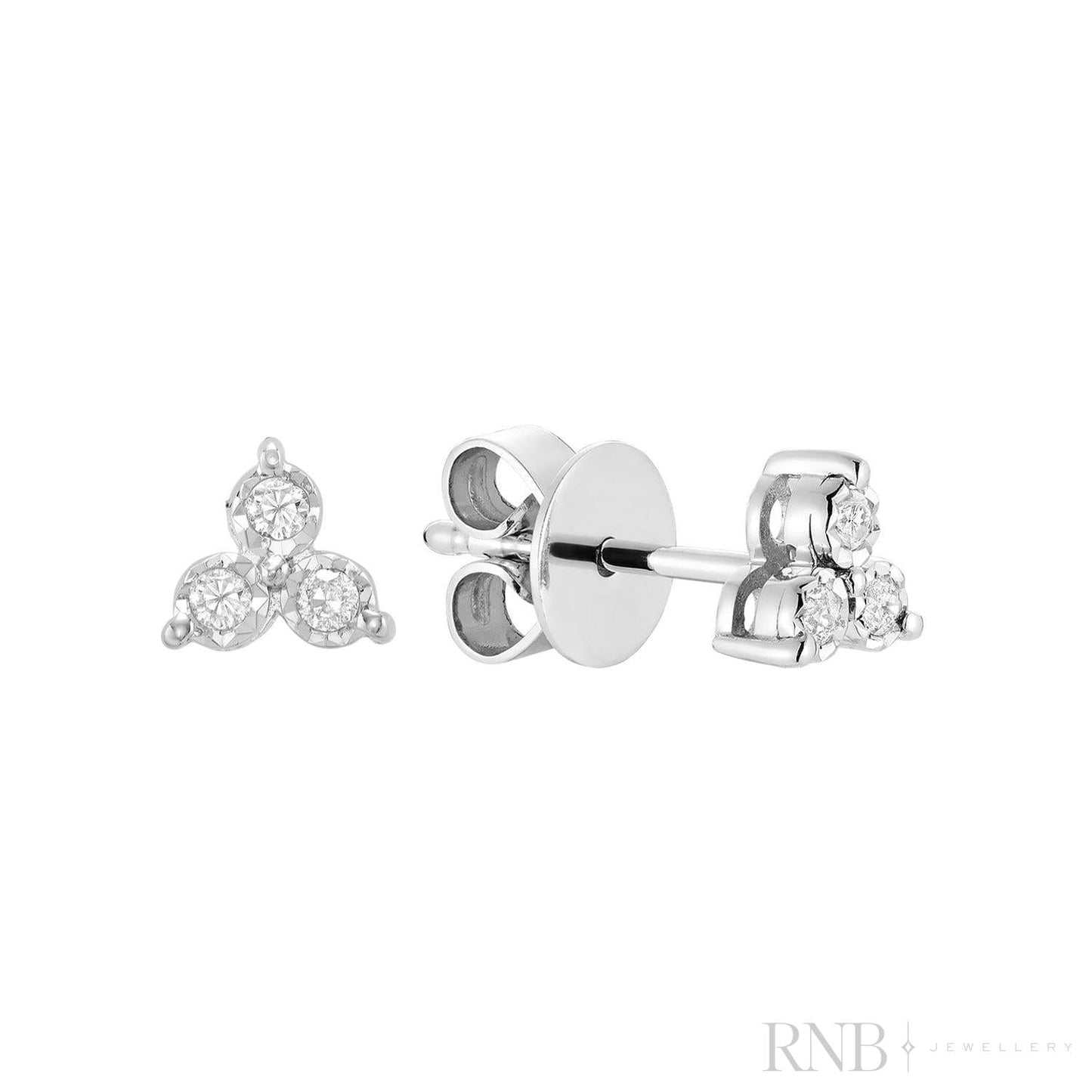 Trinity Illusion Diamond Stud Earrings