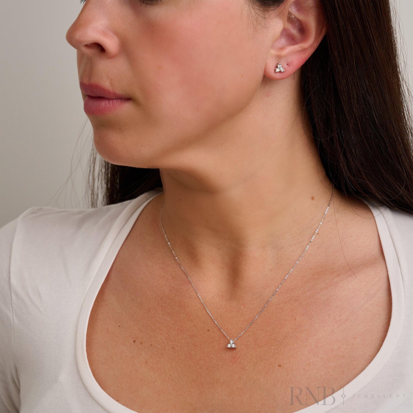 Trinity Illusion Diamond Stud Earrings