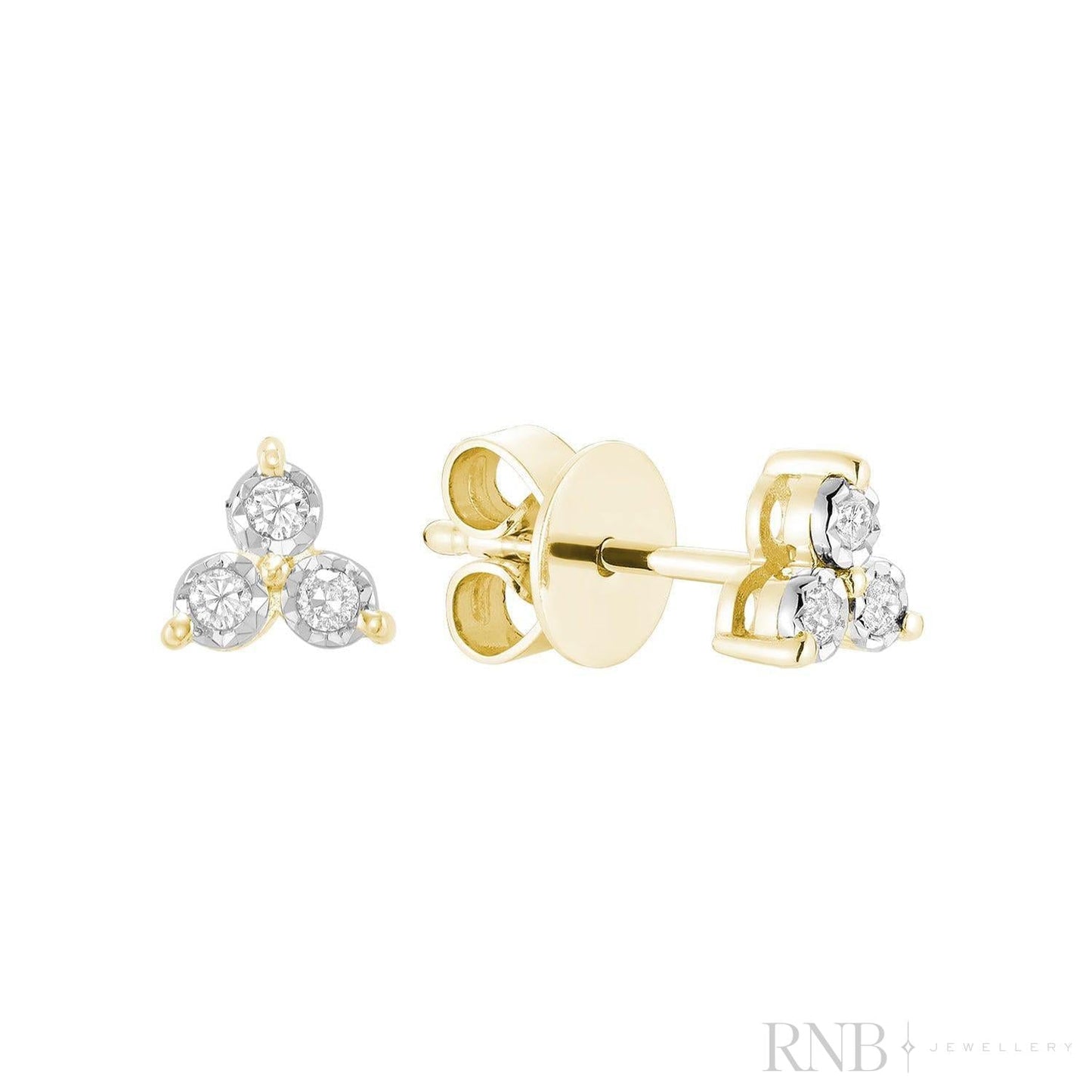 Trinity Illusion Diamond Stud Earrings