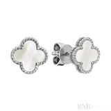 Mother of Pearl Clover Stud Earrings