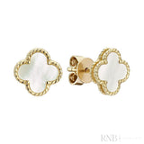 Mother of Pearl Clover Stud Earrings