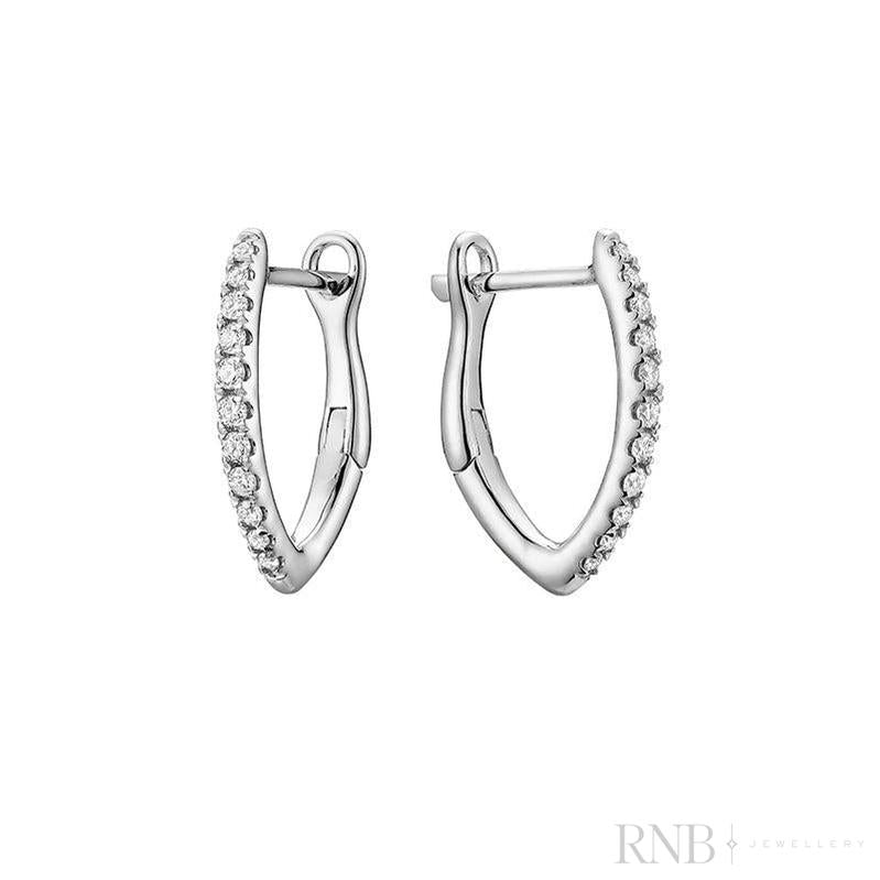 V-Shaped Diamond Loop Earrings