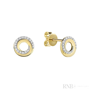 Whirl Diamond Stud Earrings-RNB Jewellery