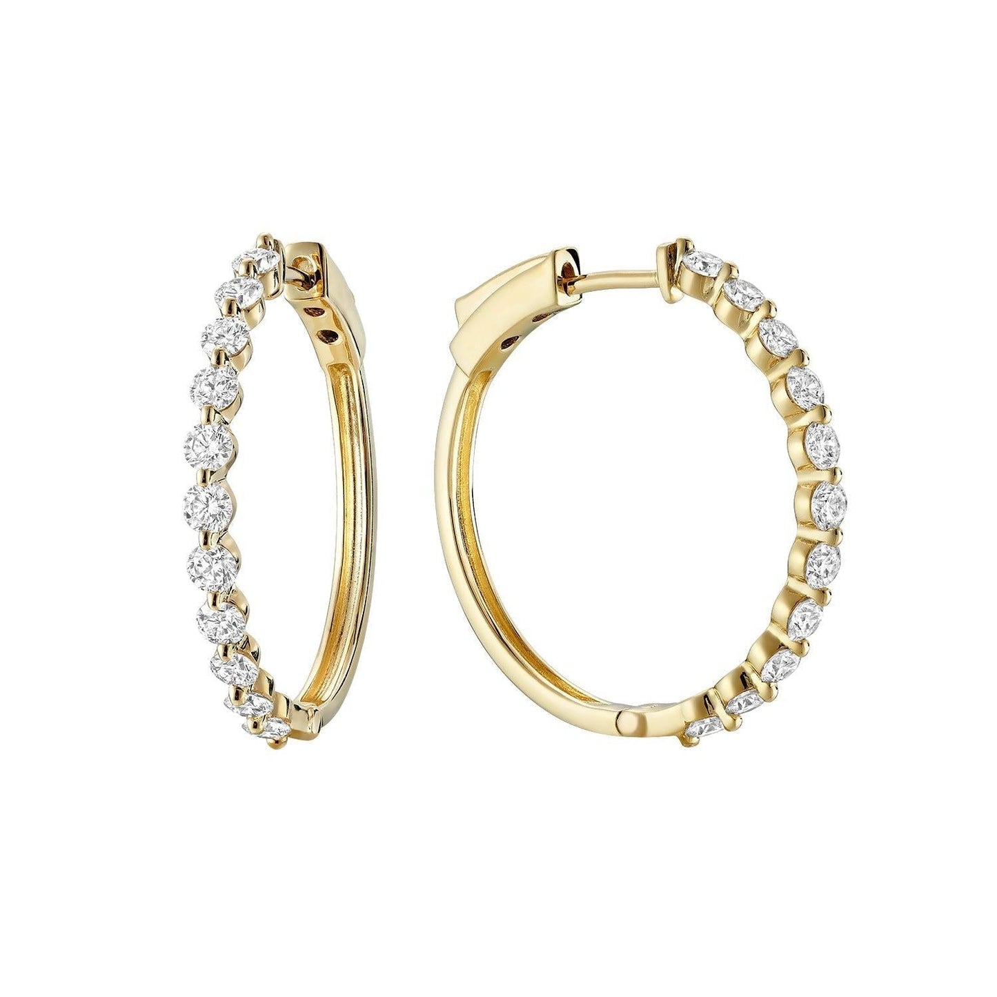 Slim Diamond Loop Earrings