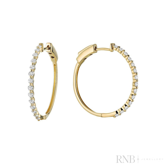 Slim Diamond Loop Earrings