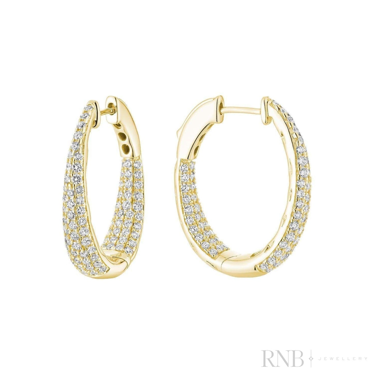 Inside Out Pave Diamond Loop Earrings