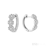 Triple Halo Diamond Huggie Earrings