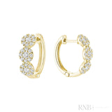 Triple Halo Diamond Huggie Earrings