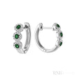 Triple Halo Gemstone & Diamond Huggie Earrings-RNB Jewellery
