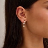 Cultured Pearl & Diamonds Stud Earrings