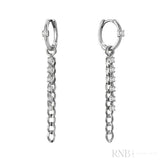Alternating Dangle to Huggies Chain Diamond Earrings