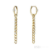Alternating Dangle to Huggies Chain Diamond Earrings
