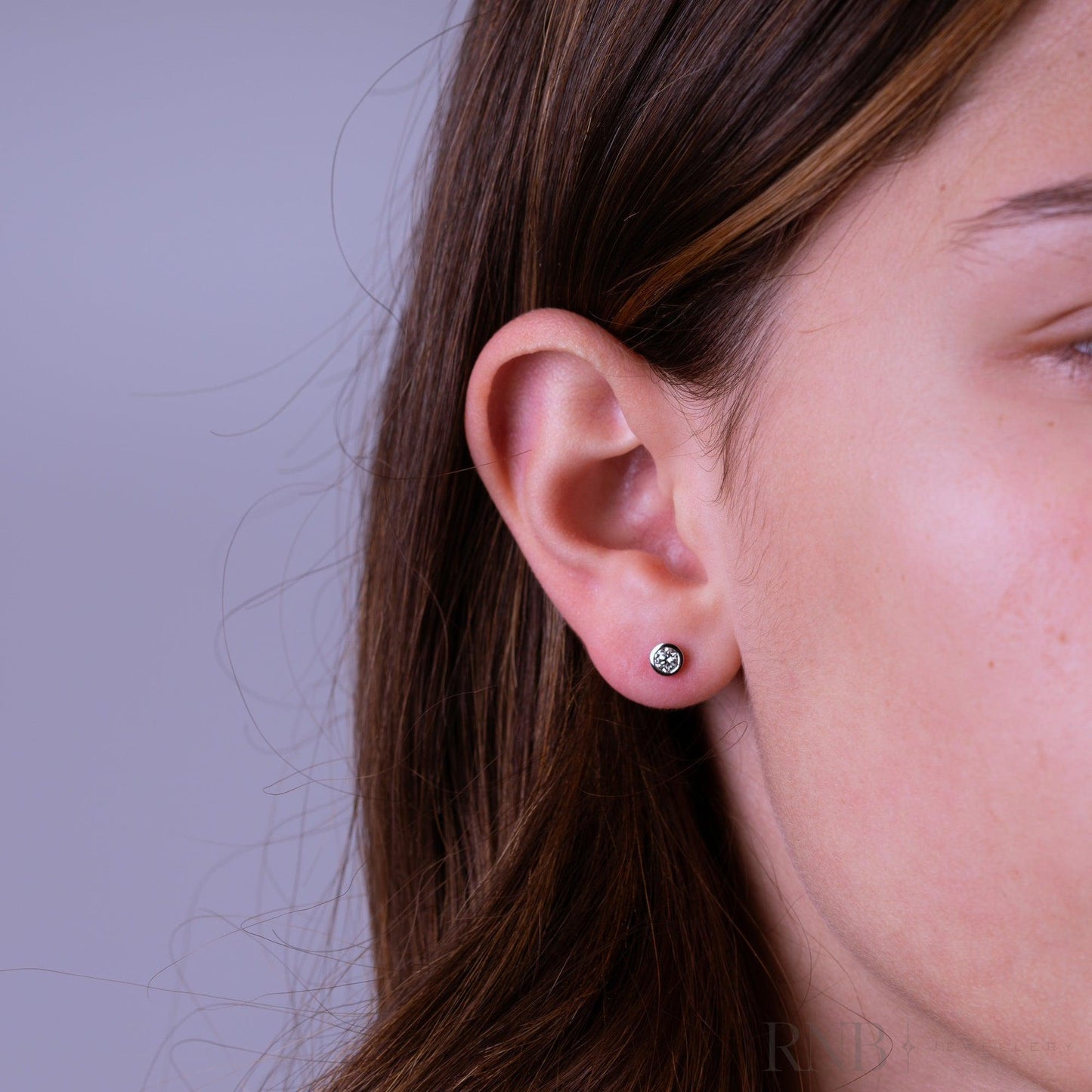 Diamond Bezel Stud Earrings