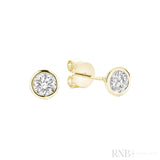 Diamond Bezel Stud Earrings