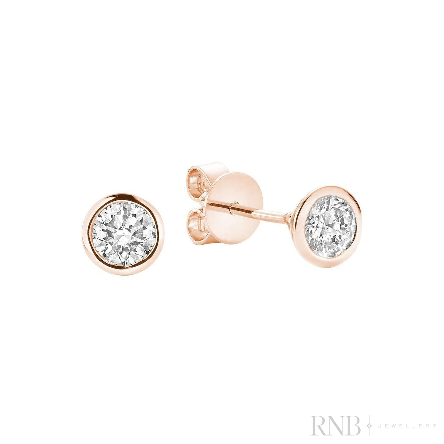 Diamond Bezel Stud Earrings