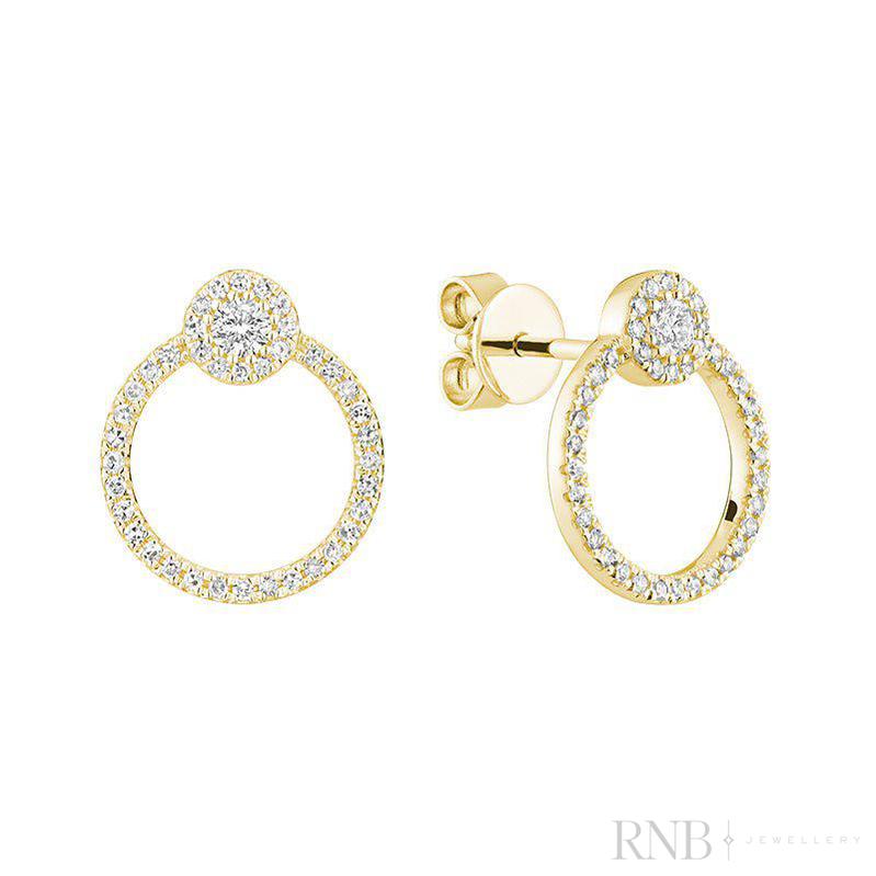 Open Circle Diamond Earring